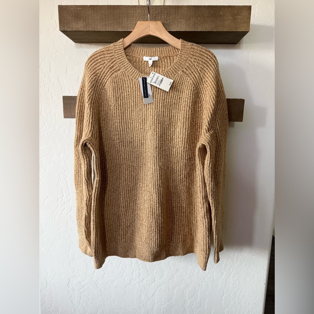 BP|Nordstrom Women’s neutral Tan knit Crewneck Sweater,NWT•••Large,winter staple - Picture 6 of 11